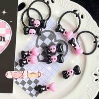 Thumbnail for Kawaii 2 Pieces Kuromi Skull Bone Hair Clip Hair Rope Set - ArtGalleryZen