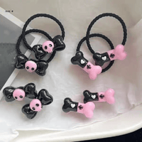 Thumbnail for Kawaii 2 Pieces Kuromi Skull Bone Hair Clip Hair Rope Set - ArtGalleryZen