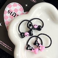 Thumbnail for Kawaii 2 Pieces Kuromi Skull Bone Hair Clip Hair Rope Set - ArtGalleryZen