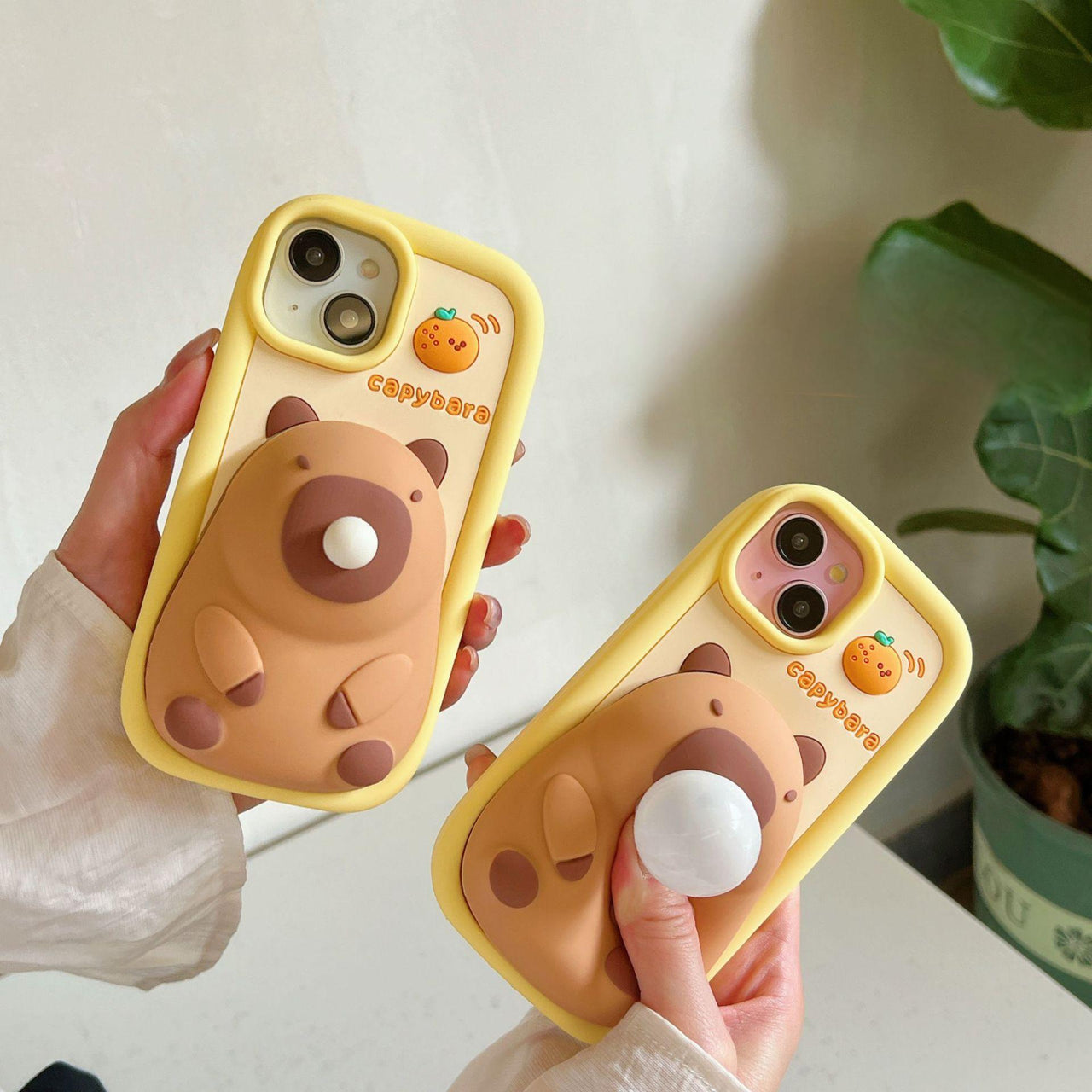 Kawaii 3D Capybara Blowing Bubbles iPhone Case - ArtGalleryZen