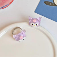 Thumbnail for Kawaii 5 Pieces Sanrio Resin Rings Set - ArtGalleryZen