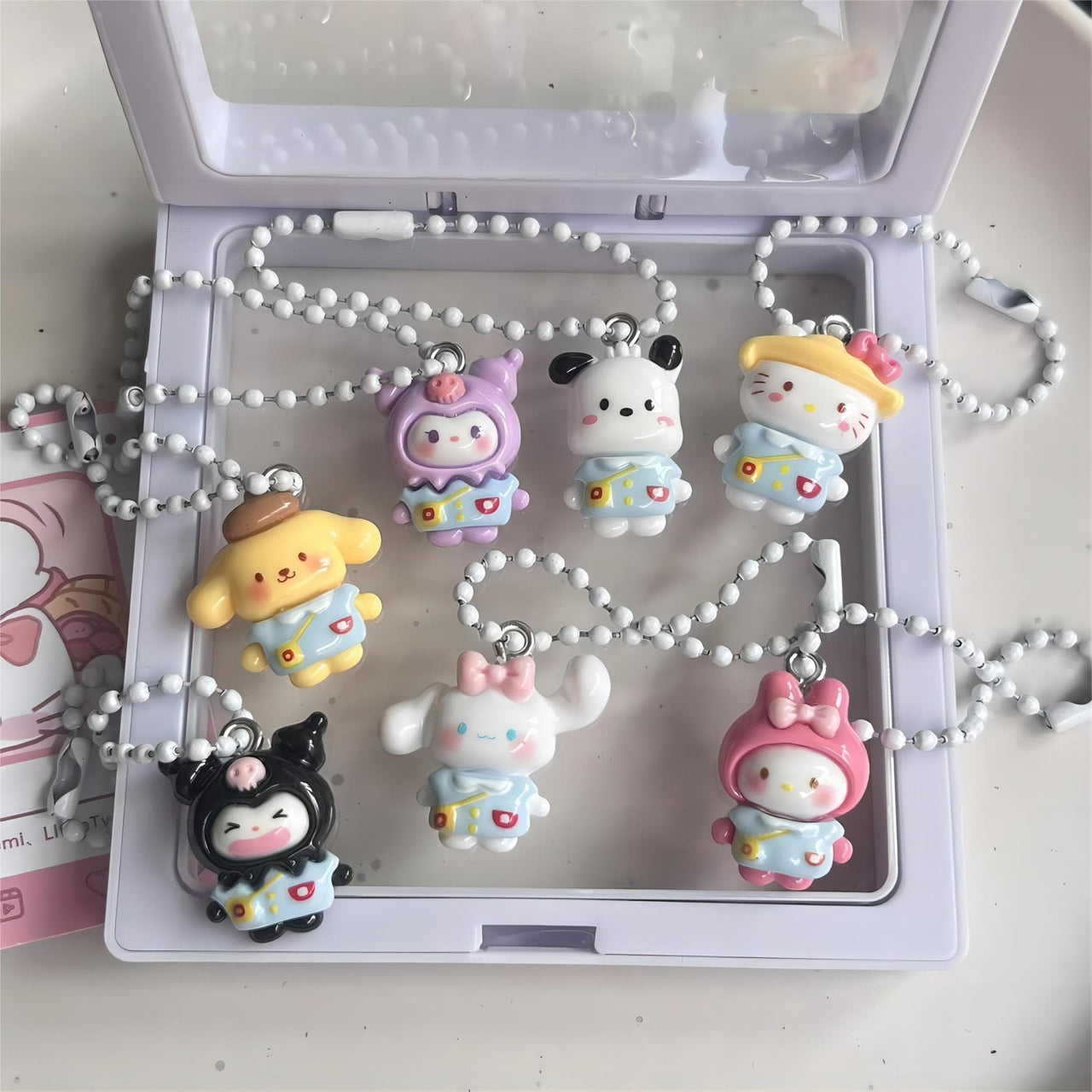 Kawaii 7 Pieces Sanrio Keychain Set - ArtGalleryZen