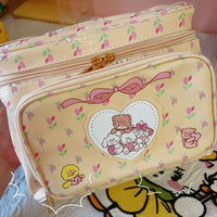 Thumbnail for Kawaii Anime Mikko Leather Multi-Layer Makeup Bag Portable Travel Large Capacity Storage Bag - ArtGalleryZen