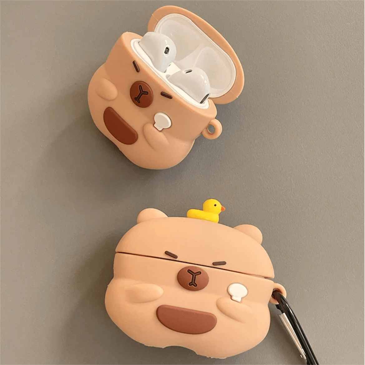 Kawaii Capybara Duck Silicone AirPods Earphone Case - ArtGalleryZen