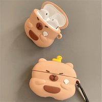 Thumbnail for Kawaii Capybara Duck Silicone AirPods Earphone Case - ArtGalleryZen