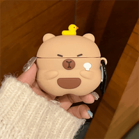 Thumbnail for Kawaii Capybara Duck Silicone AirPods Earphone Case - ArtGalleryZen