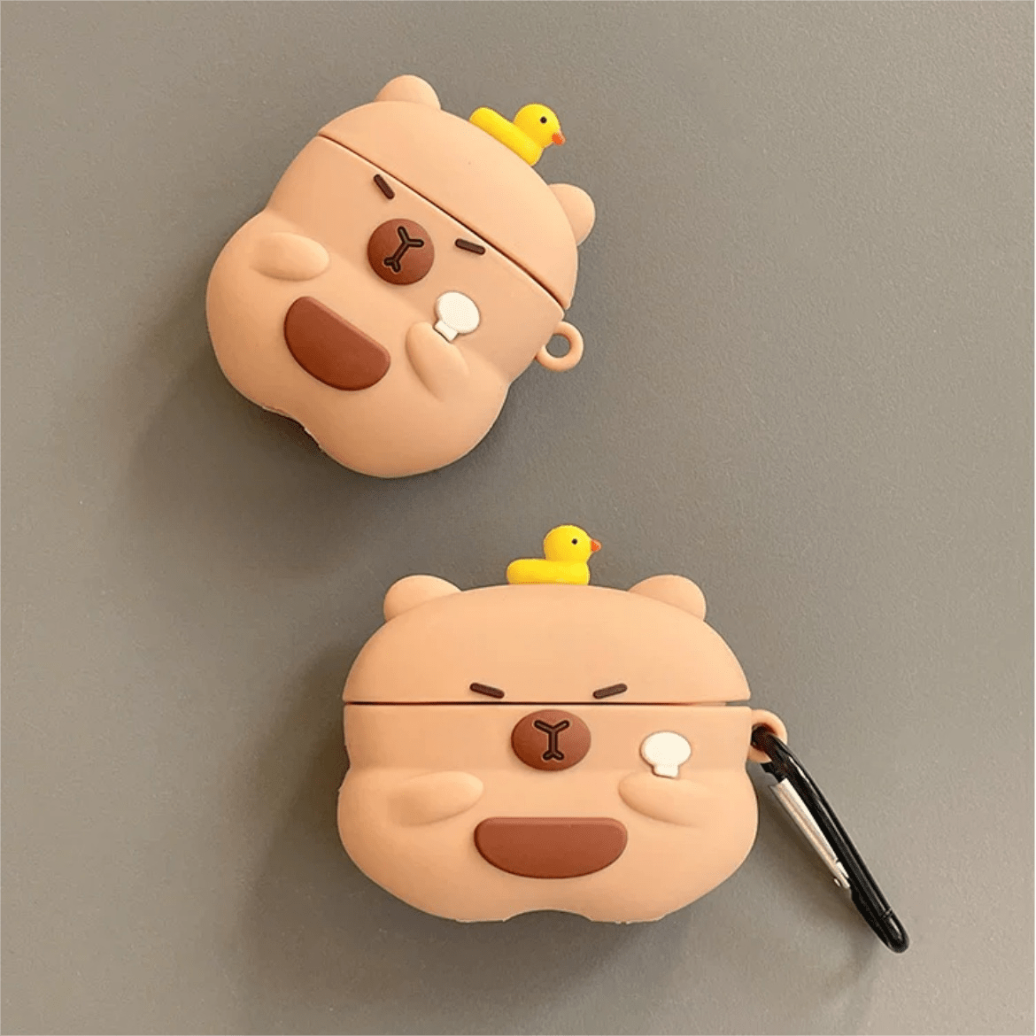Kawaii Capybara Duck Silicone AirPods Earphone Case - ArtGalleryZen