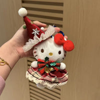 Thumbnail for Kawaii Christmas Themed Hello Kitty Plush Keychain Doll - ArtGalleryZen
