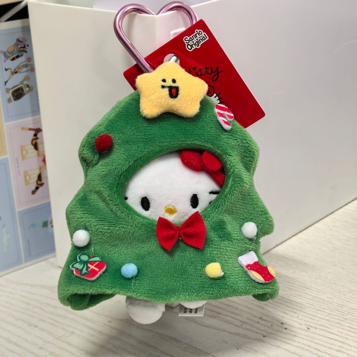 Kawaii Christmas Themed Hello Kitty Plush Keychain Doll - ArtGalleryZen
