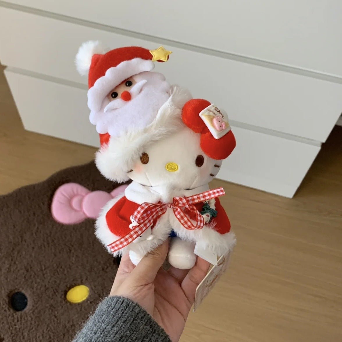 Kawaii Christmas Themed Hello Kitty Plush Keychain Doll - ArtGalleryZen