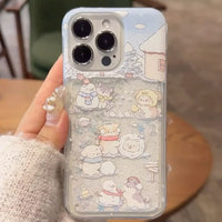 Thumbnail for Kawaii Floating Snow Kitten Puppy Sticker iPhone Case - ArtGalleryZen