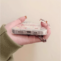 Thumbnail for Kawaii Handmade Hello Kitty Sticker iPhone Case With Phone Chain - ArtGalleryZen