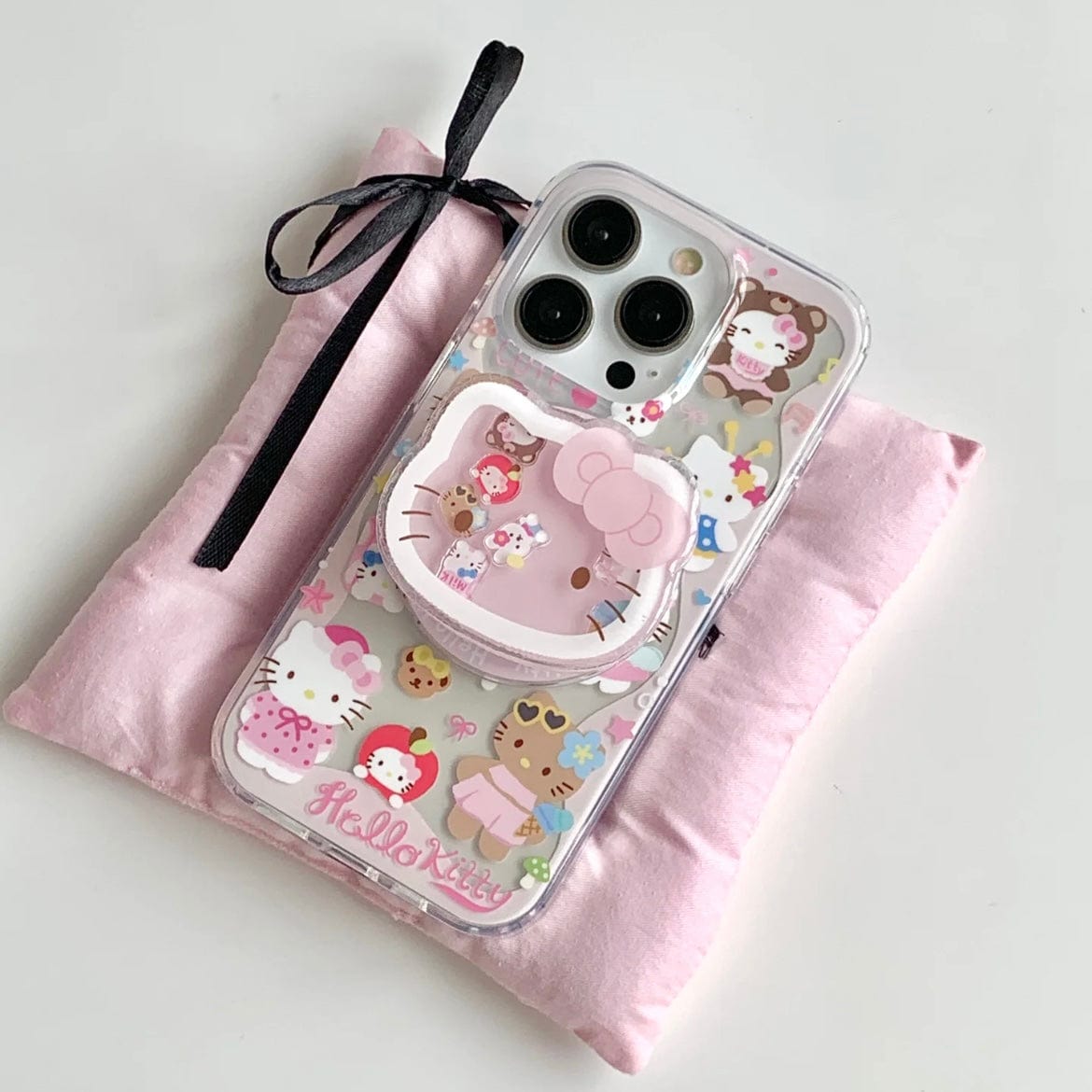 Kawaii Hello Kitty Shaker Magnetic Stand iPhone Case - ArtGalleryZen