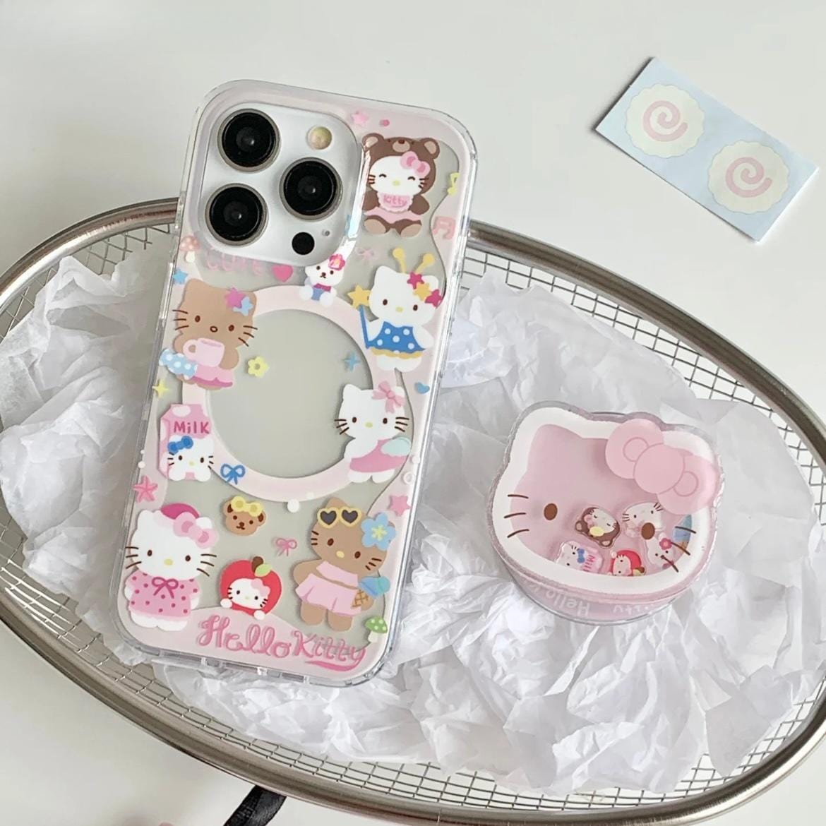 Kawaii Hello Kitty Shaker Magnetic Stand iPhone Case - ArtGalleryZen