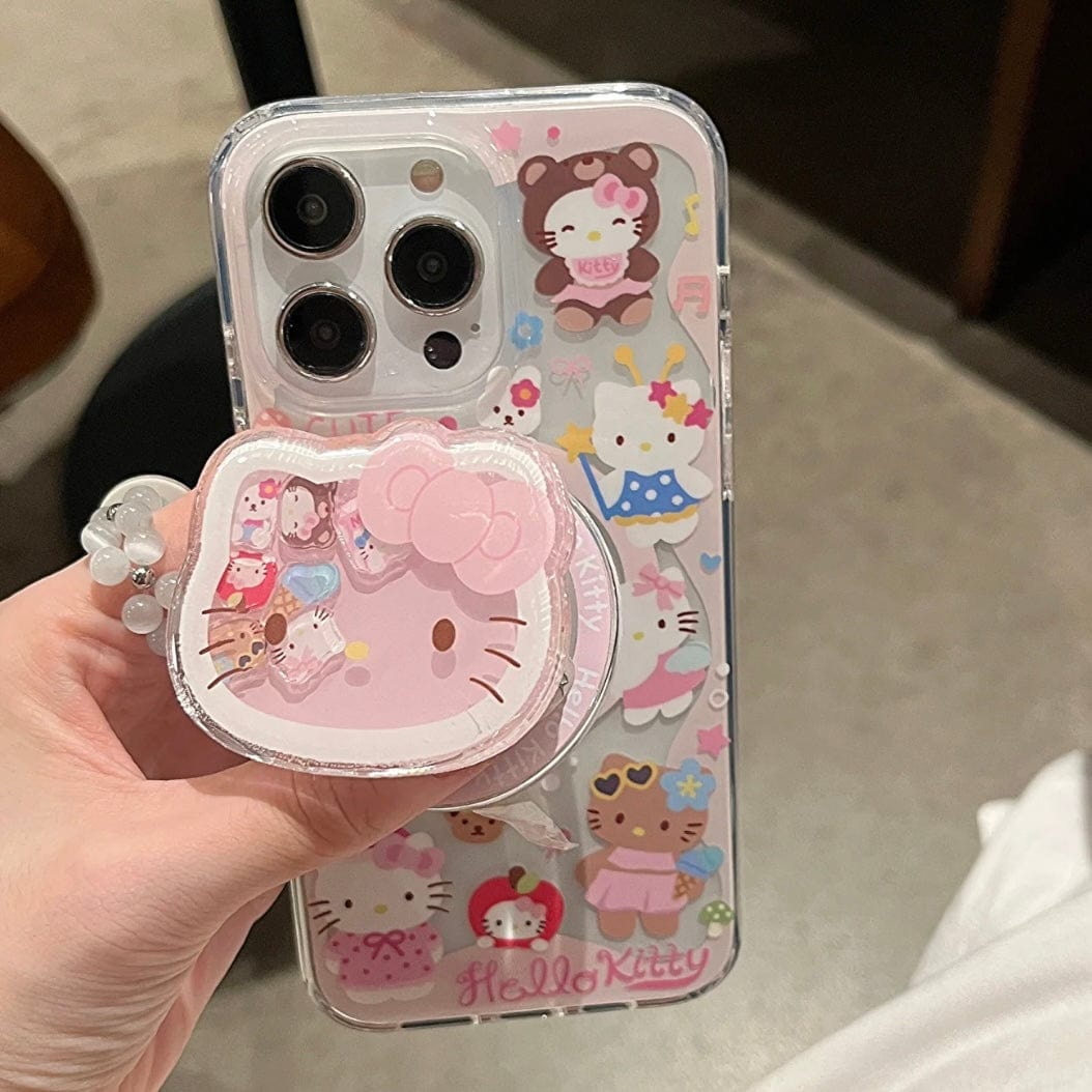 Kawaii Hello Kitty Shaker Magnetic Stand iPhone Case - ArtGalleryZen