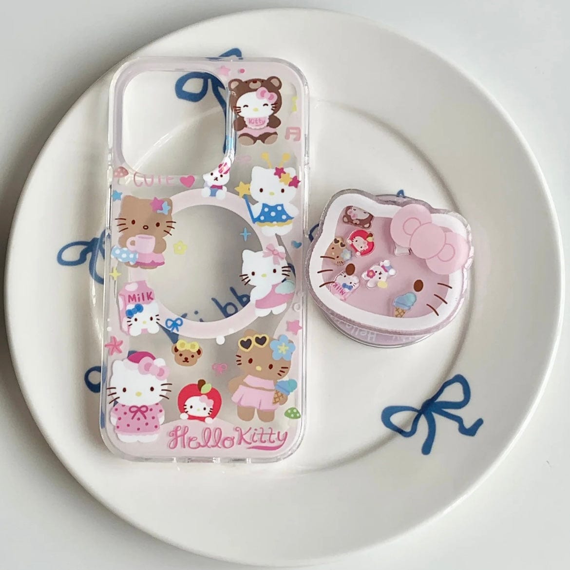Kawaii Hello Kitty Shaker Magnetic Stand iPhone Case - ArtGalleryZen