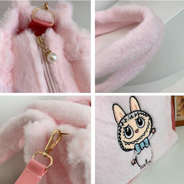 Kawaii Labubu Plush Shoulder Crossbody Bag - ArtGalleryZen