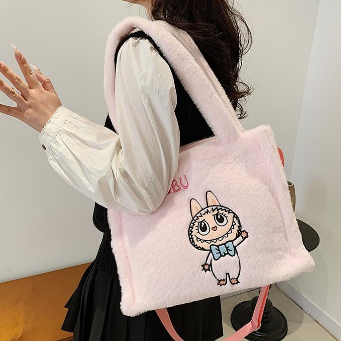 Kawaii Labubu Plush Shoulder Crossbody Bag - ArtGalleryZen