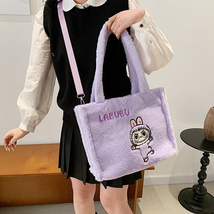 Kawaii Labubu Plush Shoulder Crossbody Bag - ArtGalleryZen