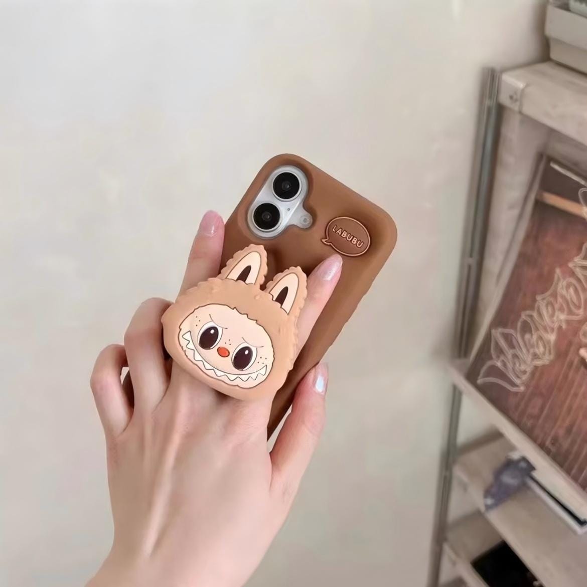 Kawaii Labubu Silicone Stand iPhone Case - ArtGalleryZen