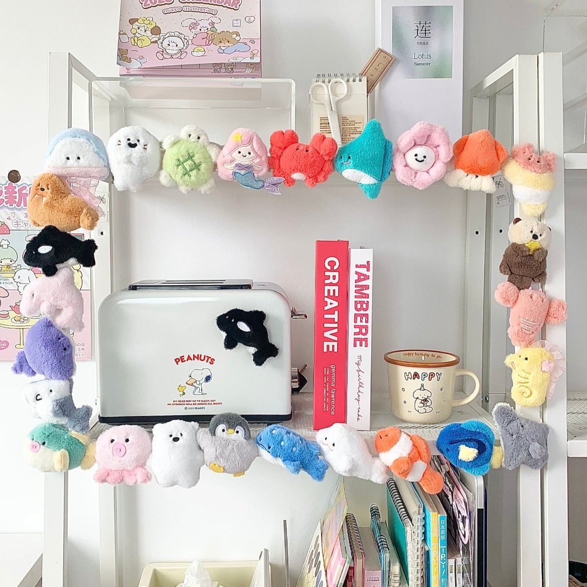 Kawaii Marine Animal Plush Fridge Magnets - ArtGalleryZen