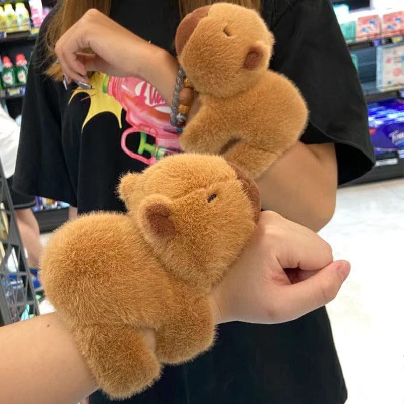 Kawaii Plush Capybara Pops Clap Ring Wristband - ArtGalleryZen