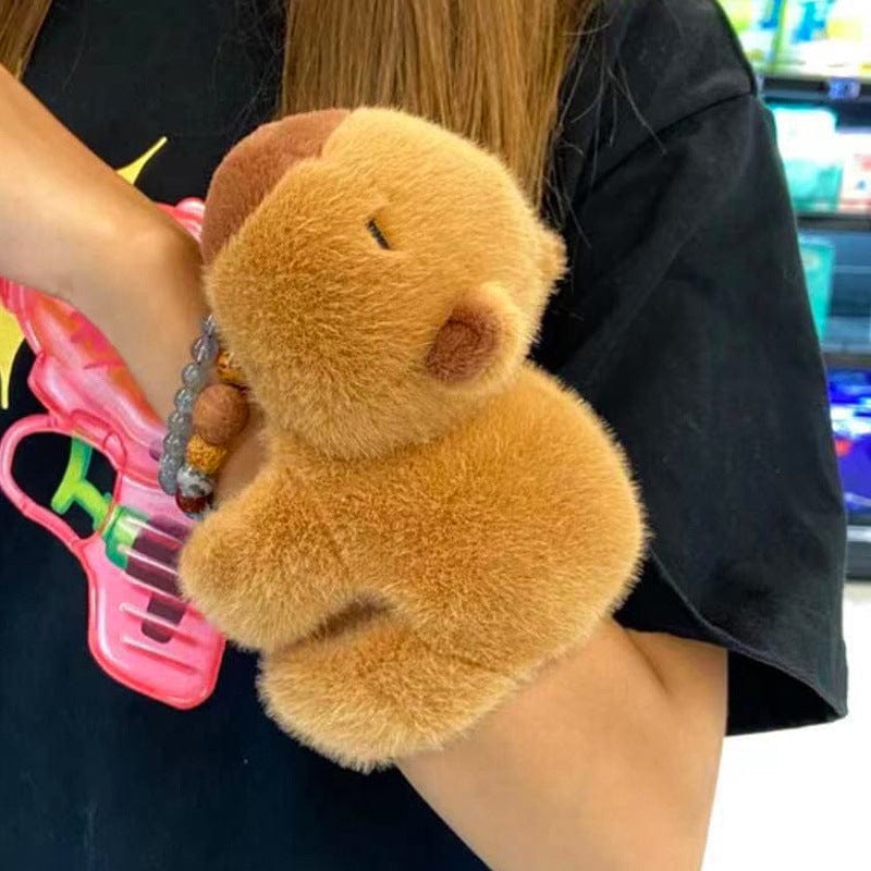 Kawaii Plush Capybara Pops Clap Ring Wristband - ArtGalleryZen