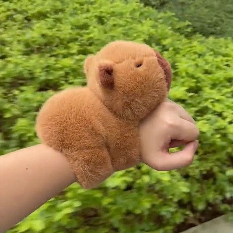 Kawaii Plush Capybara Pops Clap Ring Wristband - ArtGalleryZen