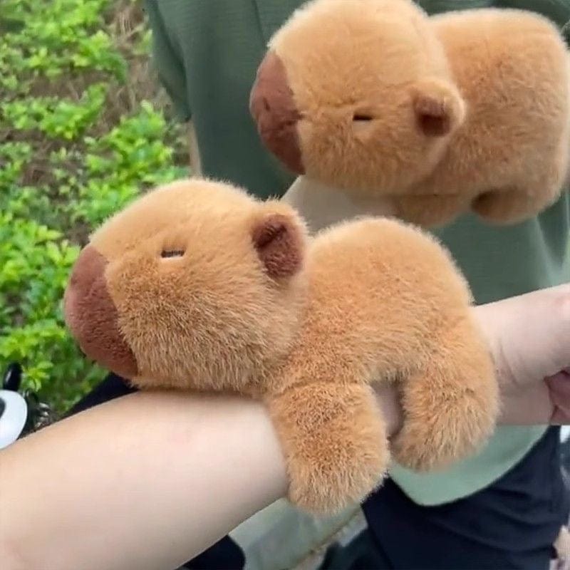 Kawaii Plush Capybara Pops Clap Ring Wristband - ArtGalleryZen