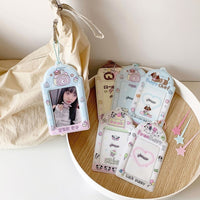 Thumbnail for Kawaii Puppy Panda Swiss Roll Kpop Keychain Photocard Holder - ArtGalleryZen