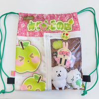 Thumbnail for Kawaii Red Green Apple Kpop Fan Display Drawstring Backpack - ArtGalleryZen