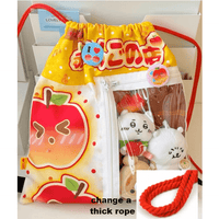 Thumbnail for Kawaii Red Green Apple Kpop Fan Display Drawstring Backpack - ArtGalleryZen