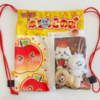 Thumbnail for Kawaii Red Green Apple Kpop Fan Display Drawstring Backpack - ArtGalleryZen