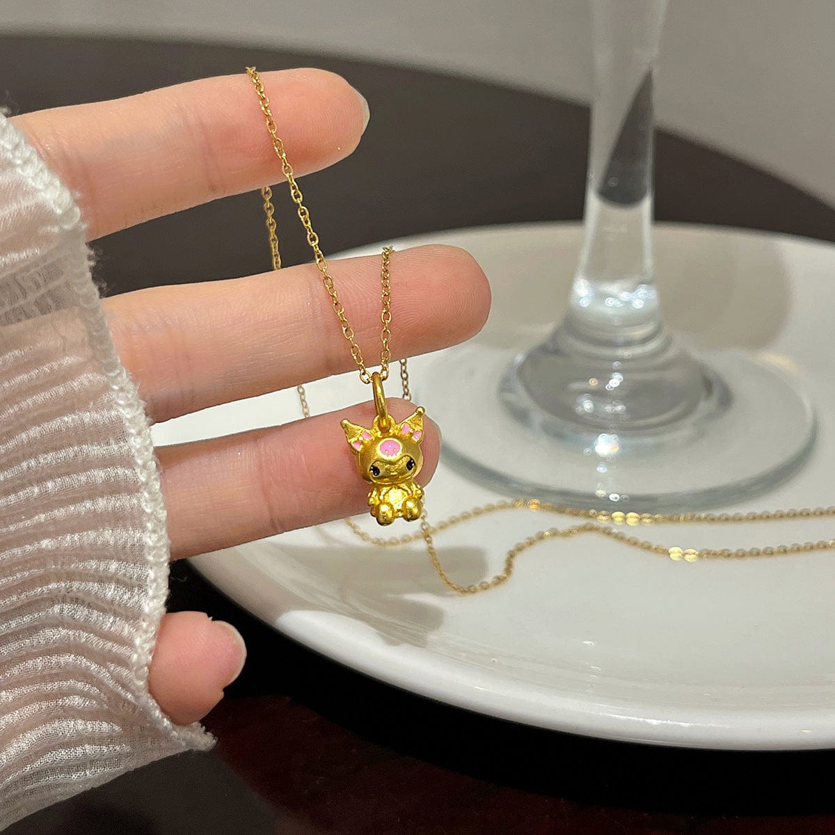 Kawaii Sanrio Gold Filled Kuromi Necklace - ArtGalleryZen