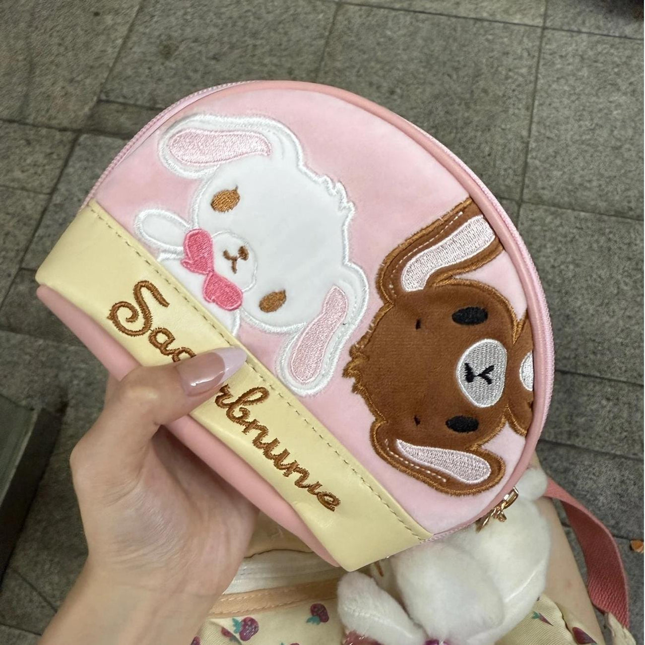 Kawaii Sugarbunnies Embroidery Makeup Toiletry Bag Storage Bag - ArtGalleryZen