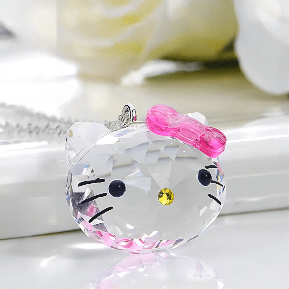 Swarovski Crystal Hello Kitty Pendant Necklace in Pink | Lyst UK