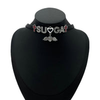 Thumbnail for Kpop BTS Rhinestone Inlaid Letter PU Leather Collar Choker Necklace Bracelet - ArtGalleryZen