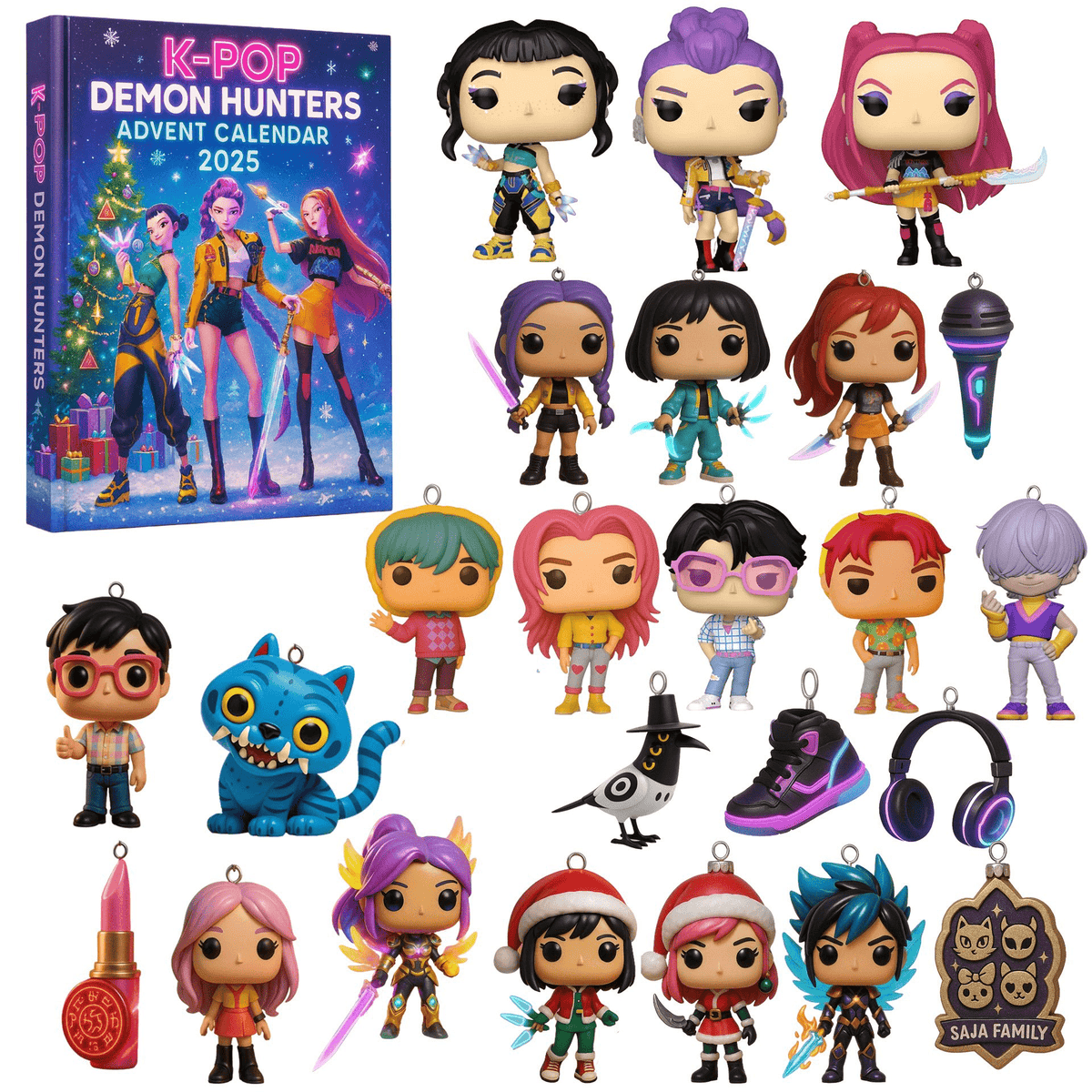 Kpop Advent Calendar 24 Keychains Demon Hunters | ArtGalleryZen