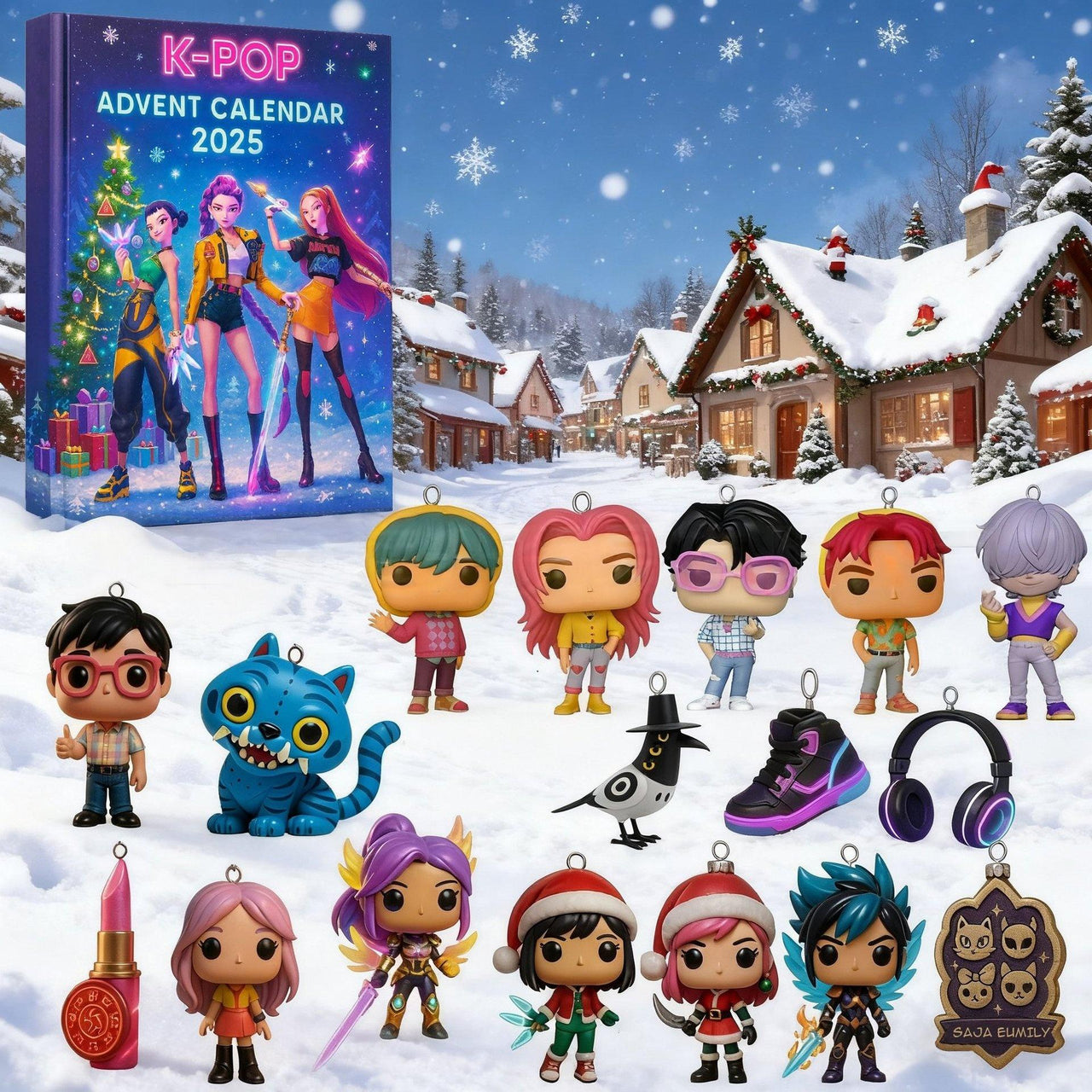 Kpop Demon Hunters Advent Countdown Calendar With 24pcs 3D Keychain Doll - ArtGalleryZen
