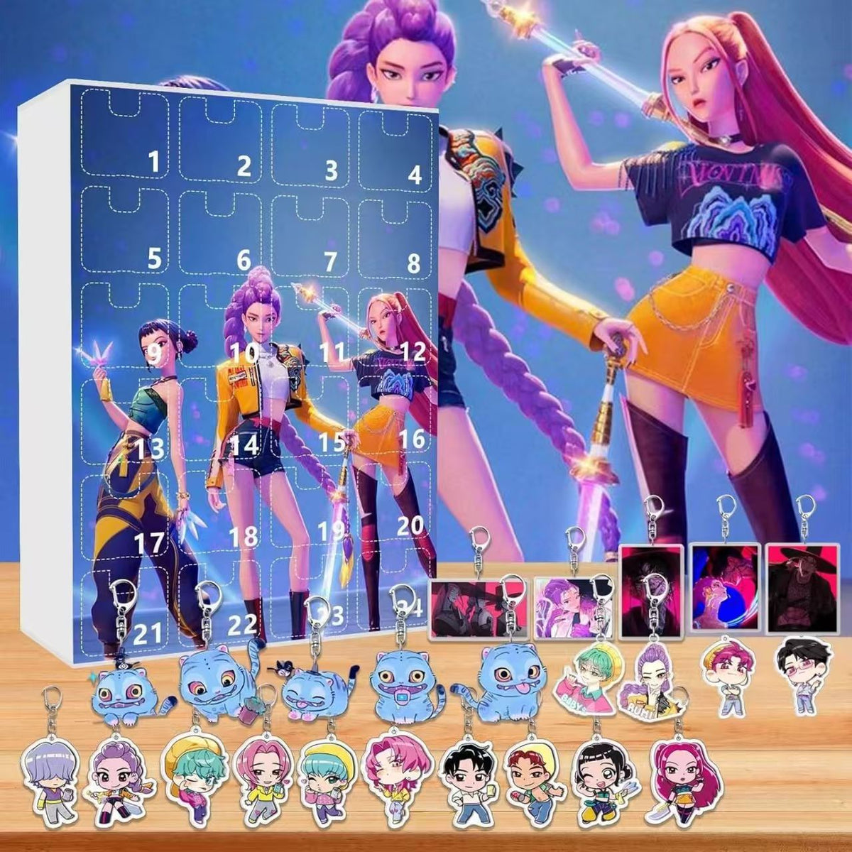 Kpop Advent Calendar 24 Keychains Demon Hunters | ArtGalleryZen