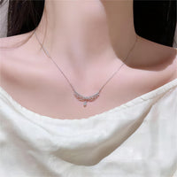 Thumbnail for Lace Hollowed-out Pattern Cubic Zirconia Inlaid Chain Necklace - ArtGalleryZen