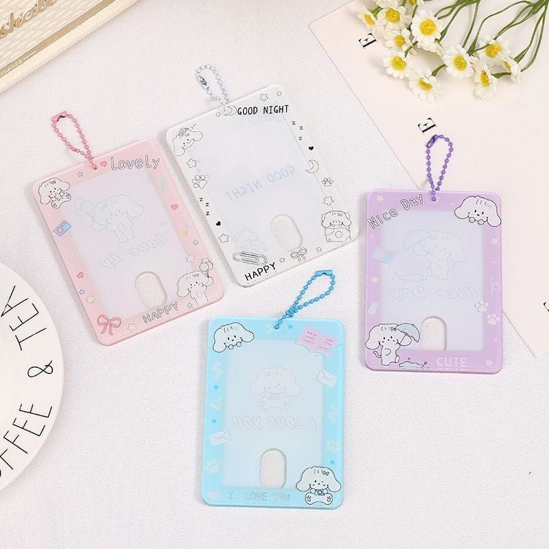 Lovely Puppy Kpop Keychain Acrylic Photocard Holder - ArtGalleryZen