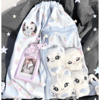 Thumbnail for Lucky Clover Strawberry Pudding Kpop Fan Display Drawstring Backpack - ArtGalleryZen