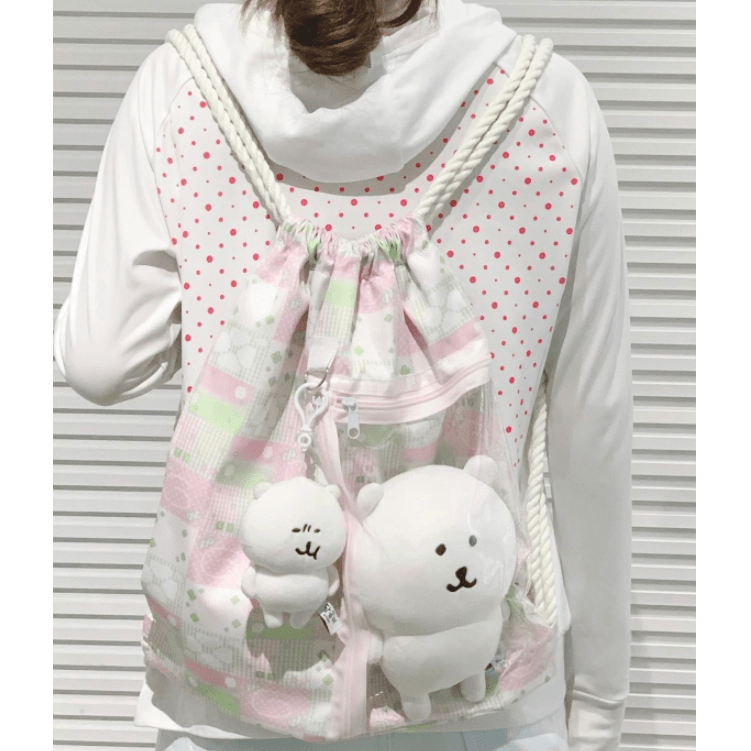 Lucky Clover Strawberry Pudding Kpop Fan Display Drawstring Backpack - ArtGalleryZen