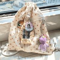 Thumbnail for Lucky Clover Strawberry Pudding Kpop Fan Display Drawstring Backpack - ArtGalleryZen