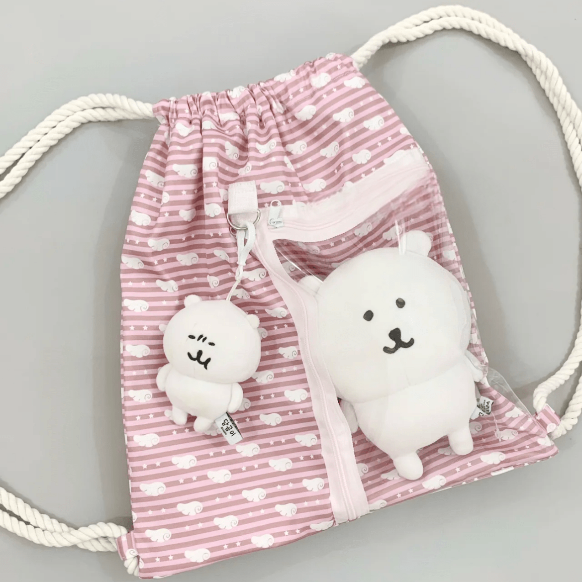 Lucky Clover Strawberry Pudding Kpop Fan Display Drawstring Backpack - ArtGalleryZen