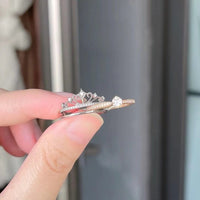 Thumbnail for Lux 2 Pieces Stackable Crystal Crown Ring Set - ArtGalleryZen