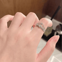 Thumbnail for Lux 2 Pieces Stackable Crystal Crown Ring Set - ArtGalleryZen