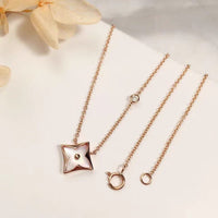 Thumbnail for LUX 24K Gold Natural Pearl Shell Lucky Flower Diamond Necklace - ArtGalleryZen