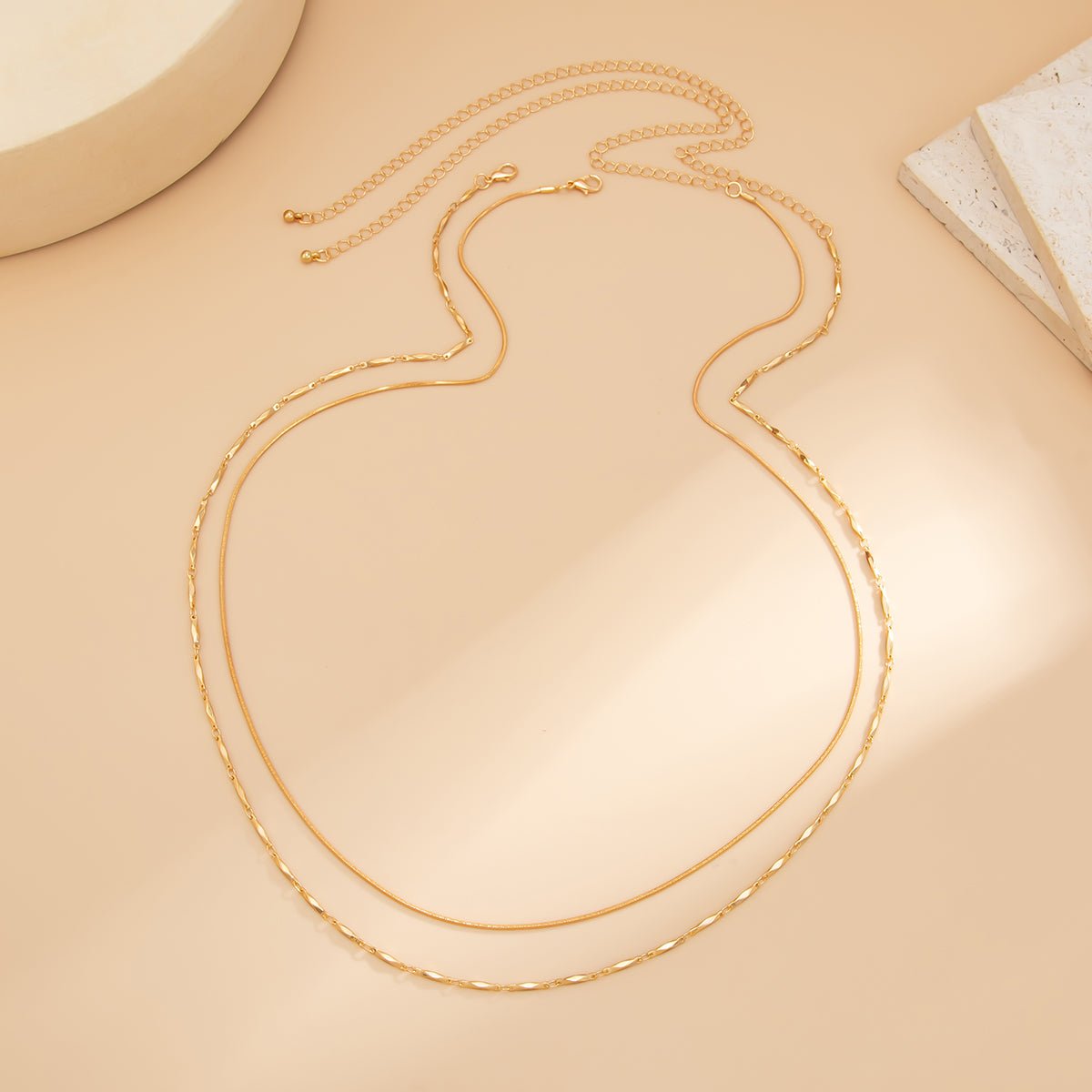Minimalist 2pcs Gold Silver Plated Belly Chain Set - ArtGalleryZen